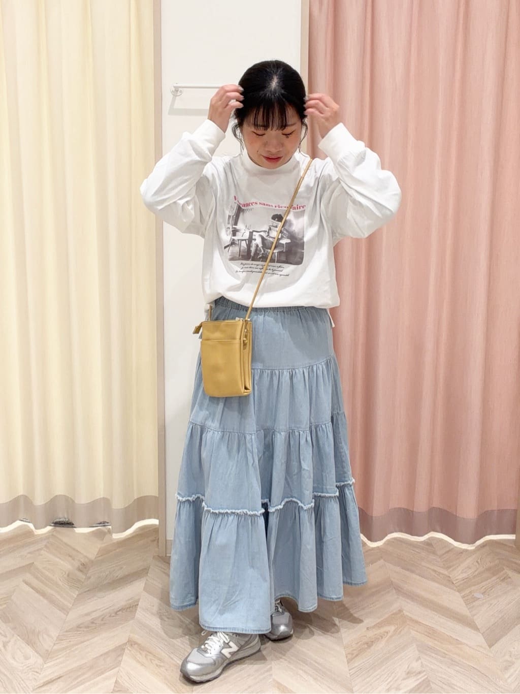 まちゃんなちゃんさんの「SHOO･LA･RUE｜【綿100％/S-LL/プチプラ】選べる3柄 プリントアソートロンT」を使ったコーディネート