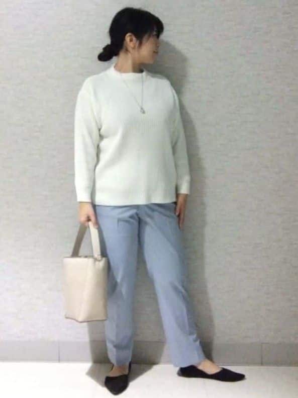 sakoさんの「Reflect｜【腰周りカバー／長め丈】モックネックニットプルオーバー」を使ったコーディネート