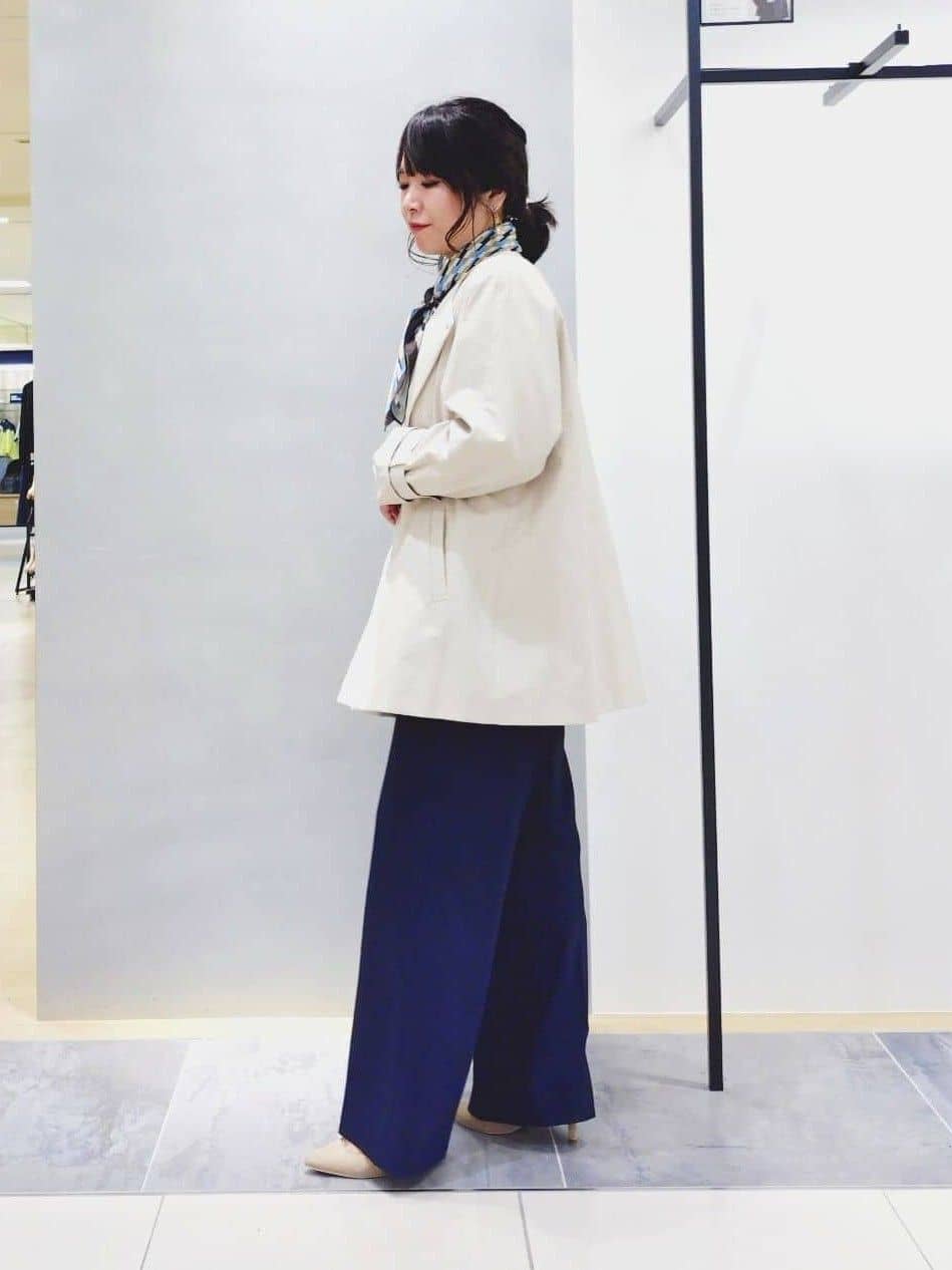 TOMOMIさんの「INDIVI｜【洗える／UVケア／マットサテン】Vネックドルマンスリーブブラウス」を使ったコーディネート