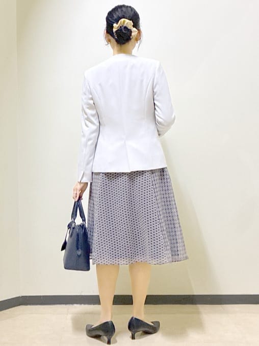  beni_gingerさんの「Reflect｜【SS-4Lサイズ／通勤／セットアップ可】ノーカラージャケット」を使ったコーディネート