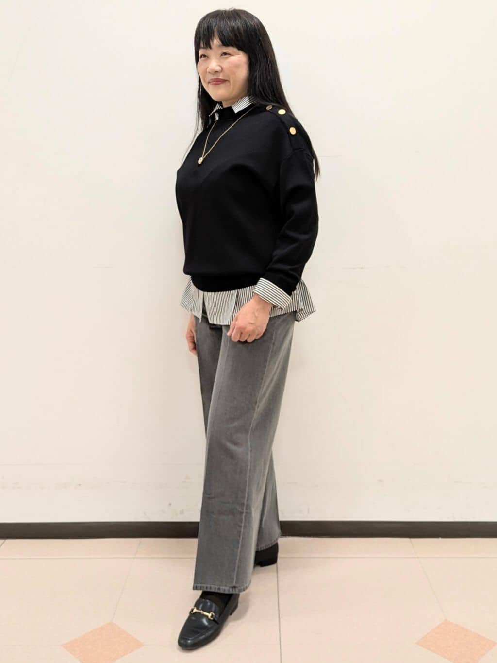 ともさんの「UNTITLED｜【洗える】ミラノリブニット」を使ったコーディネート