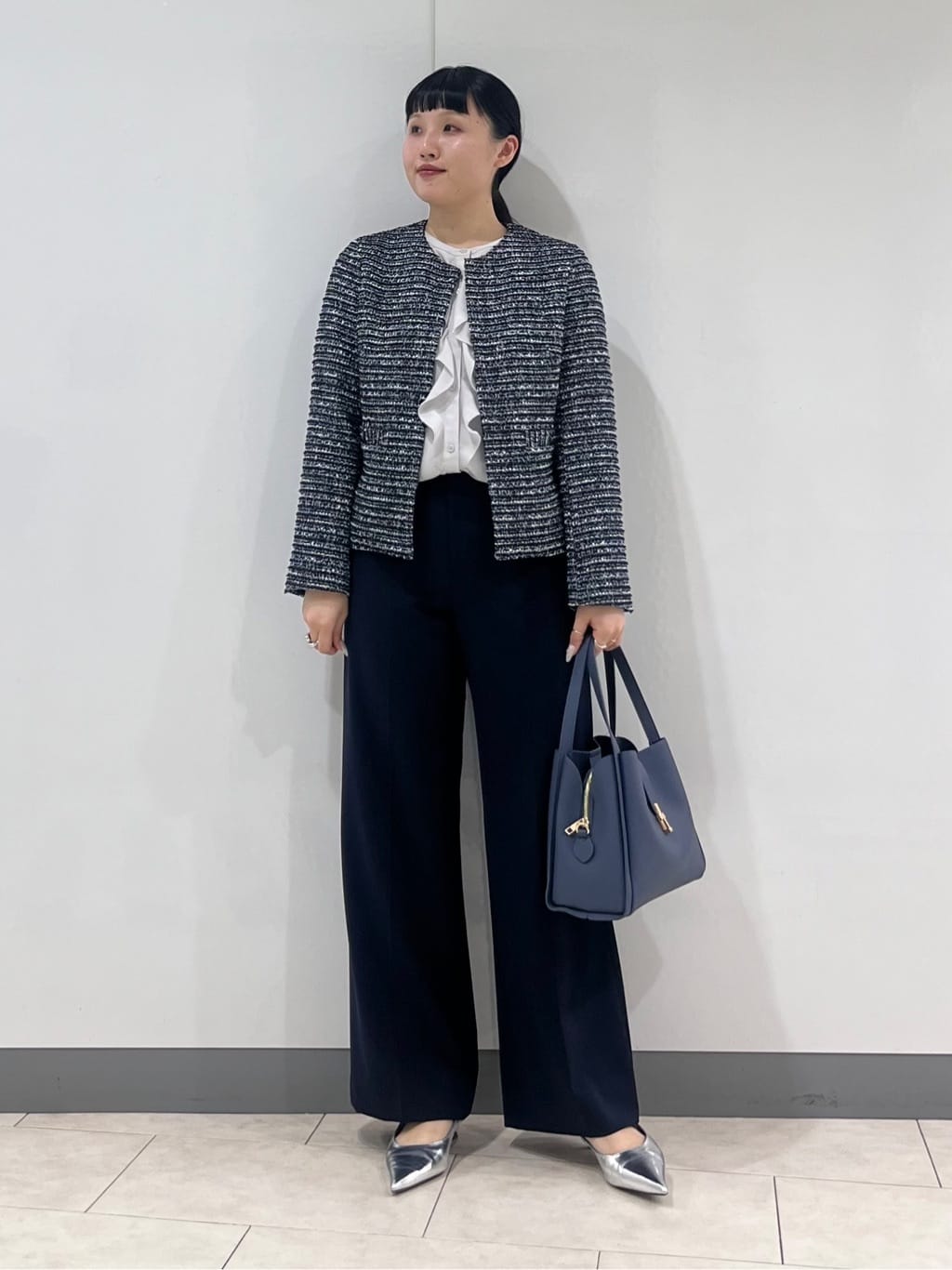 hasuさんの「INDIVI｜【セレモニー／洗える】ミックスツイードライトジャケット」を使ったコーディネート