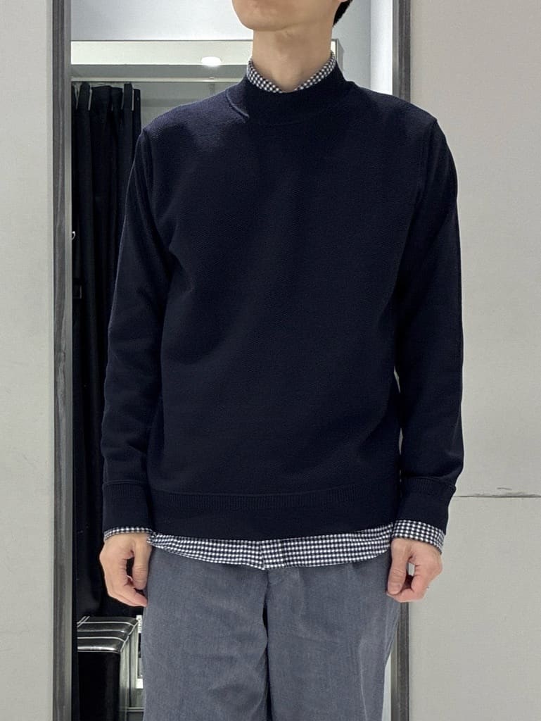 わいずみさんの「TAKEO KIKUCHI｜モックネック 鹿の子 ニット プルオーバー」を使ったコーディネート