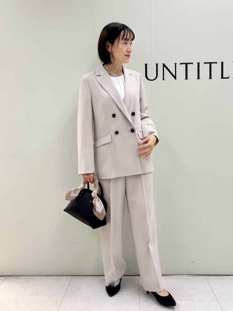 Mikiさんの「UNTITLED｜【新色追加/セットアップ可】エアリー ダブルブレストジャケット」を使ったコーディネート