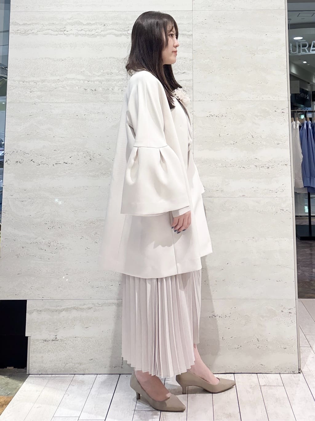 かほさんの「OPAQUE.CLIP｜《通勤対応》ジョーゼットプリーツワンピース【洗濯機OK】」を使ったコーディネート
