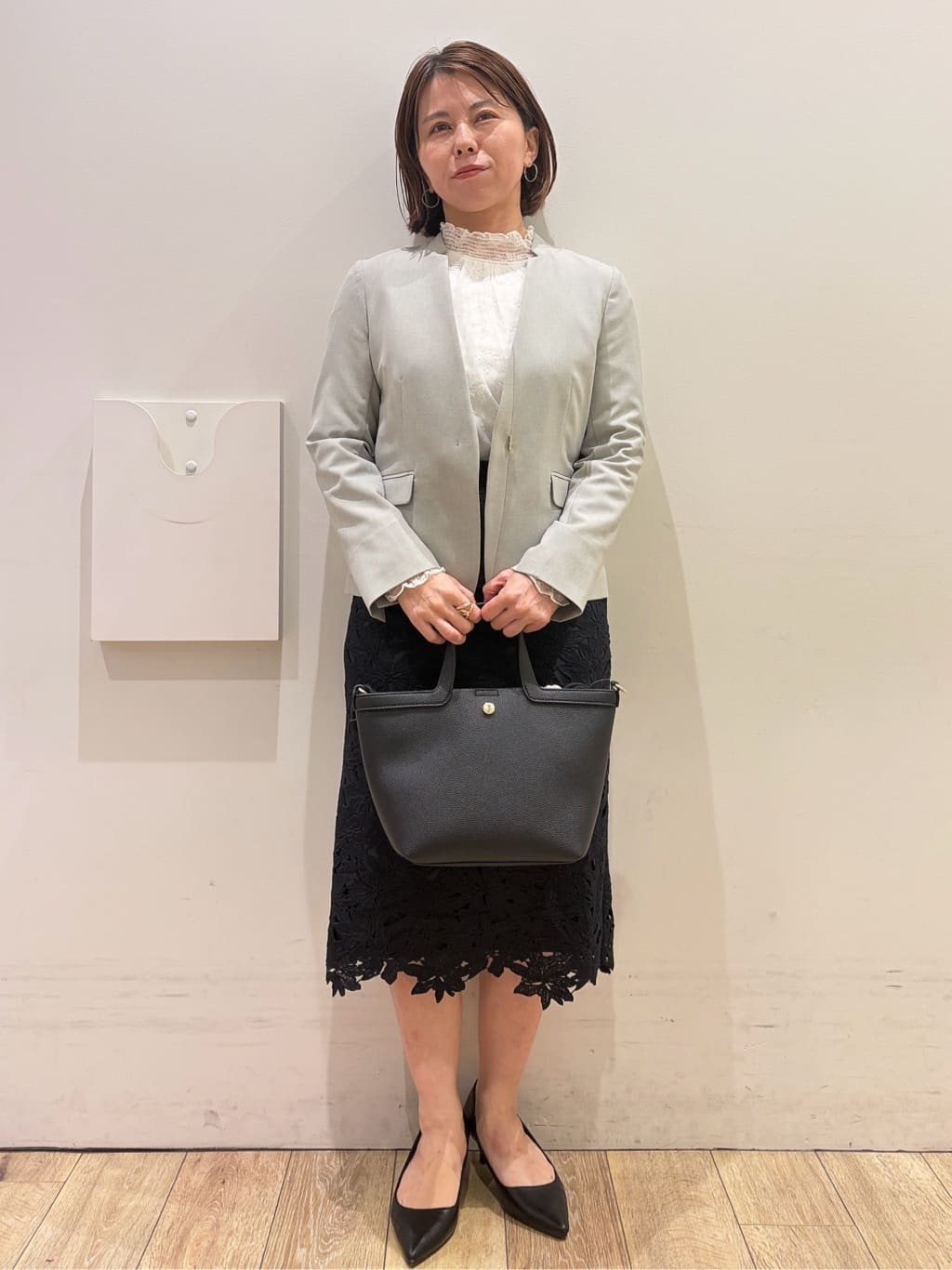 YUKOさんの「index｜【接触冷感／吸水速乾】ノーカラージャケット／セットアップ対応可《洗える／防シワ／ストレッチ》」を使ったコーディネート