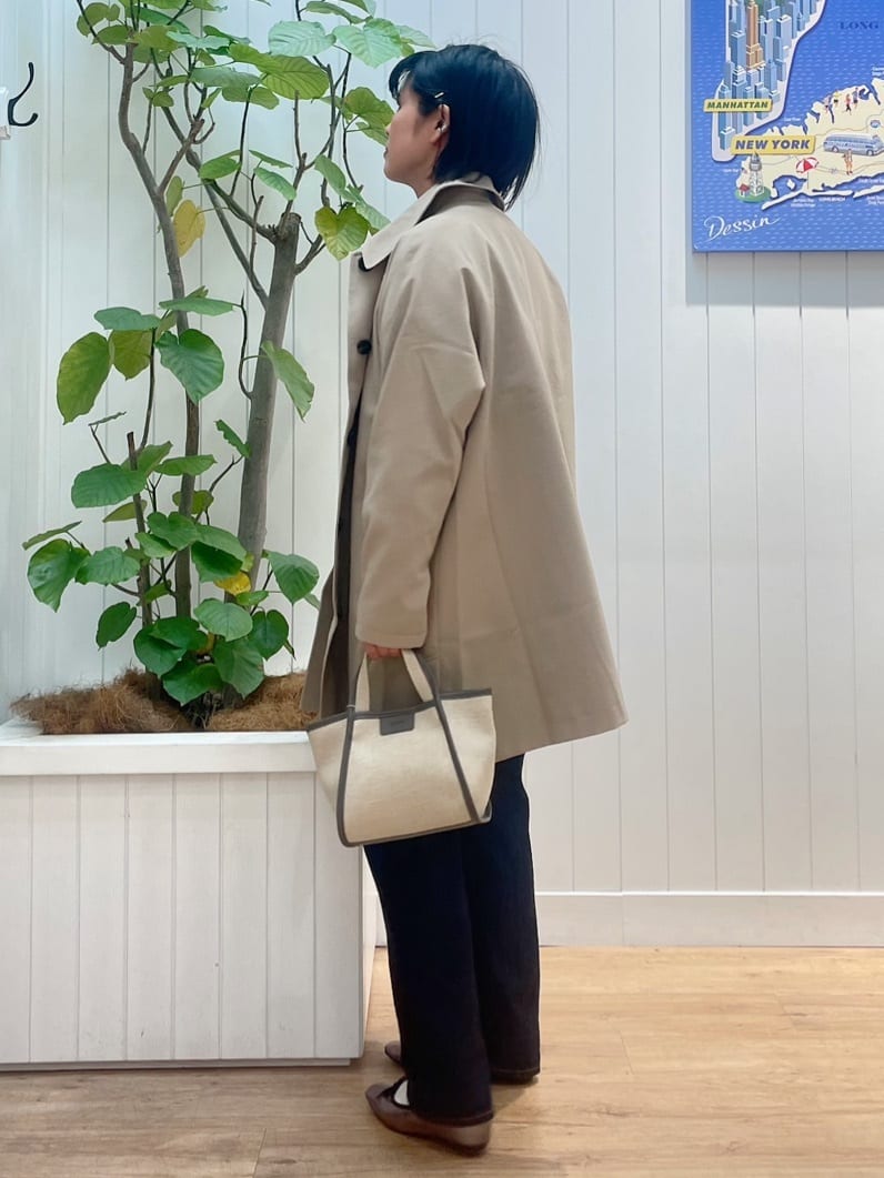 mikaさんの「Dessin｜【花粉ガード/撥水加工/洗える】ステンカラースプリングコート」を使ったコーディネート