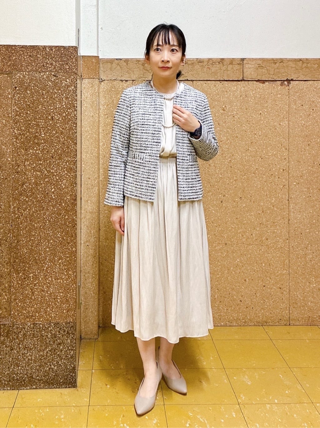 hattoriさんの「INDIVI｜【洗える】ギャザーフレアワンピース」を使ったコーディネート