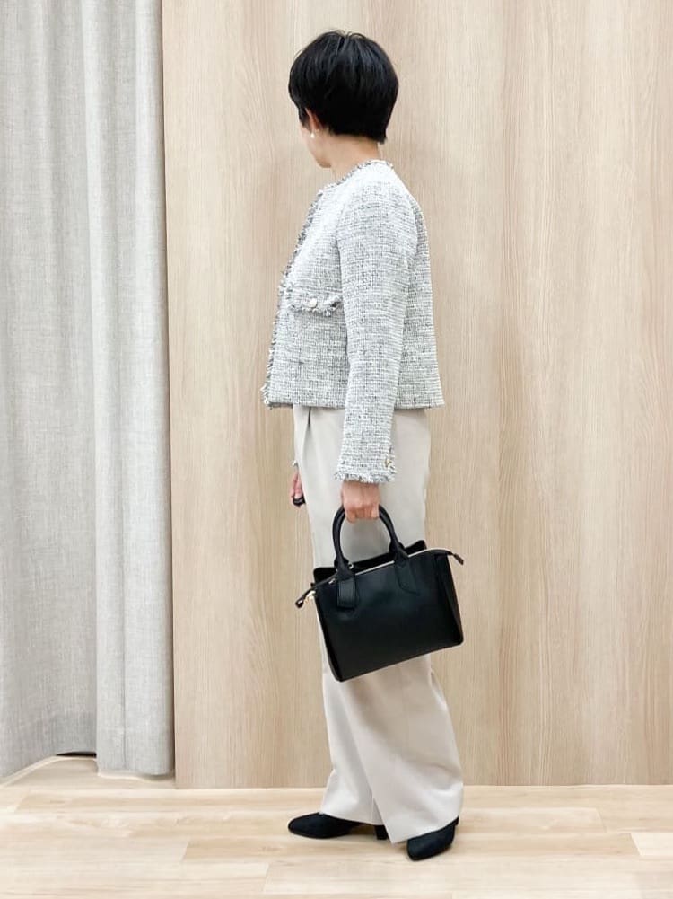 Keiさんの「grove｜【マシンウォッシュ／防シワ/SS-3L】ストレッチワイドパンツ」を使ったコーディネート