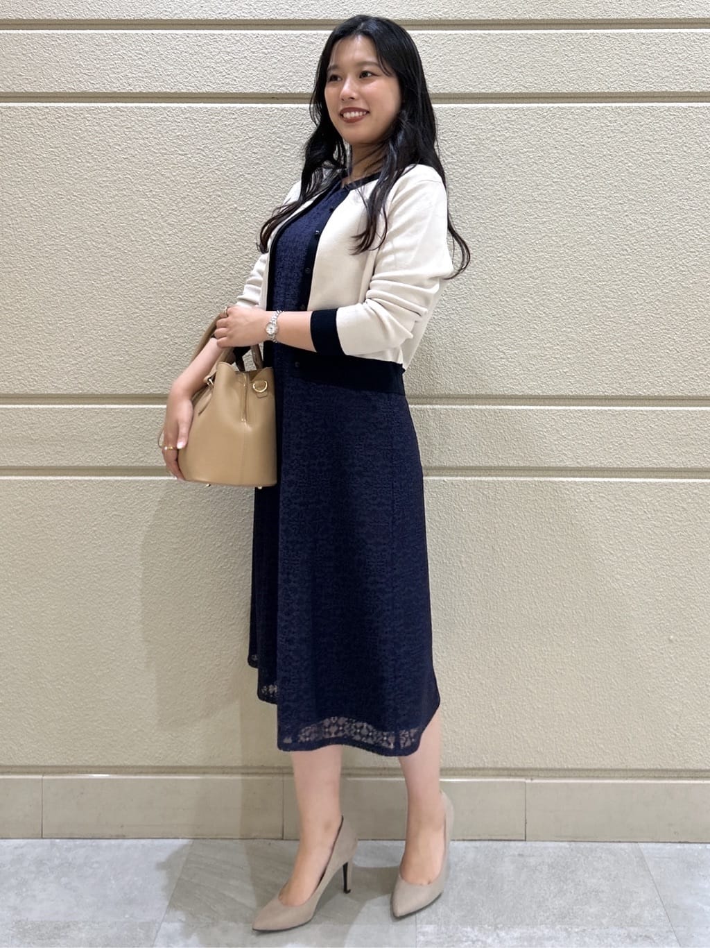 Momokaさんの「COUP DE CHANCE｜【手洗い可／幾何柄】ショート丈カーディガン」を使ったコーディネート