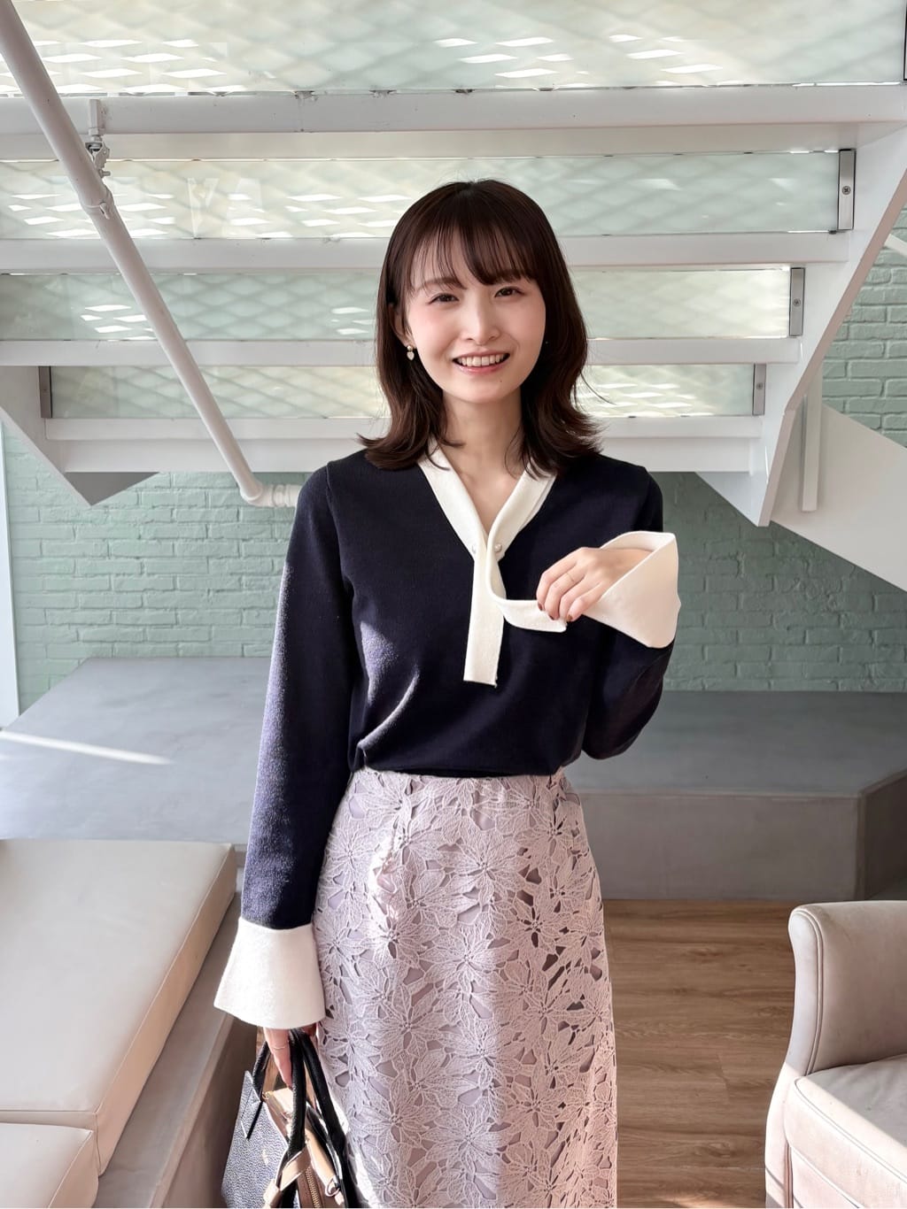 みさかさんの「index｜《XS~3L》フラワーレースタイトスカート【洗濯機OK】」を使ったコーディネート