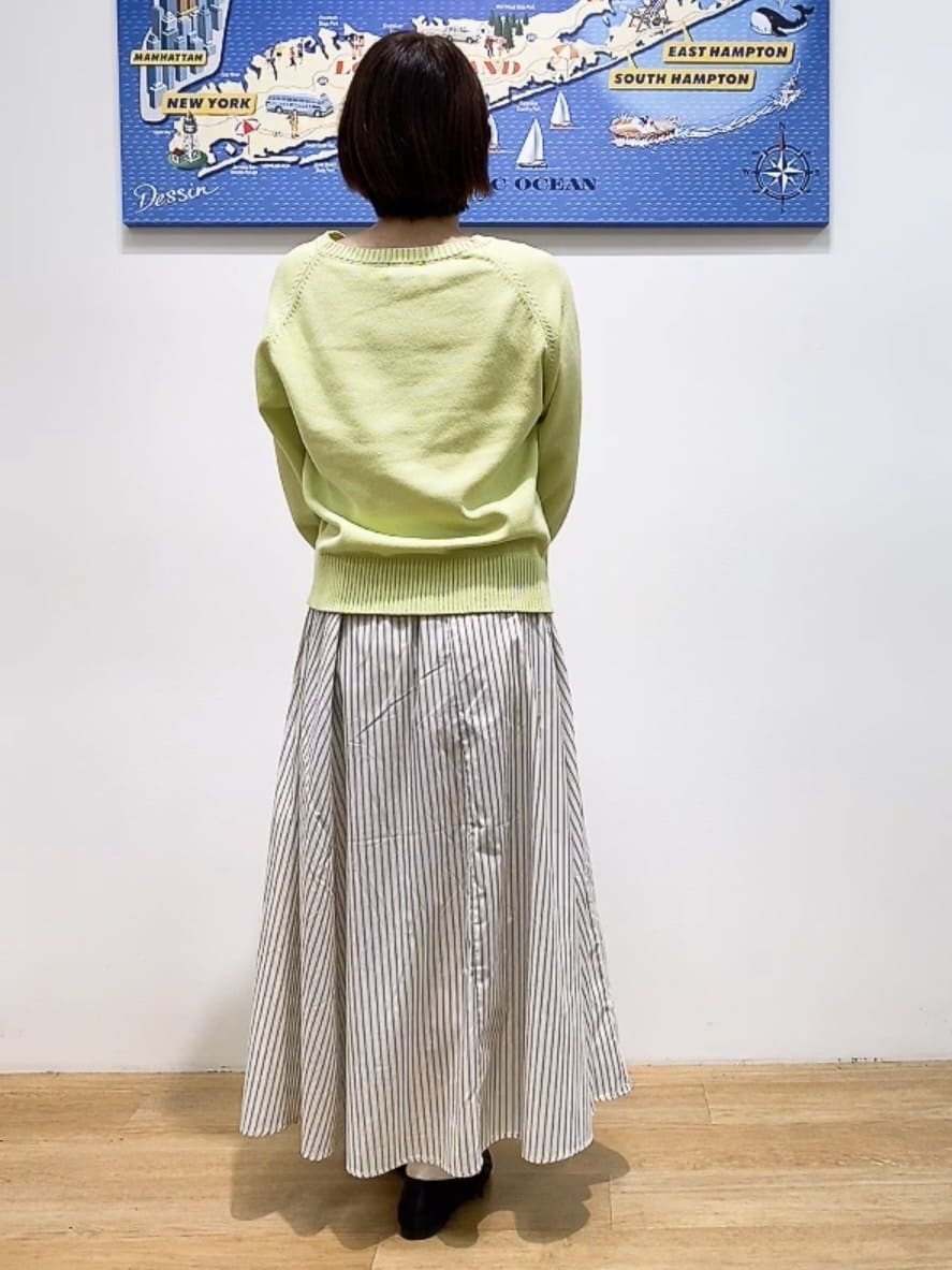 Hamaさんの「Dessin｜【洗える】コットンVネックニット」を使ったコーディネート