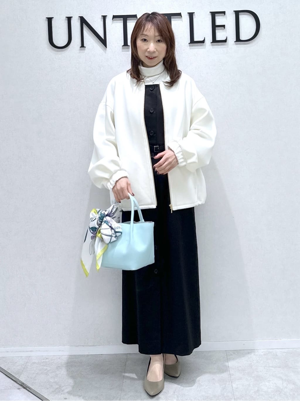 Miwaさんの「UNTITLED｜【洗える】スクエアネックジャンパースカート」を使ったコーディネート