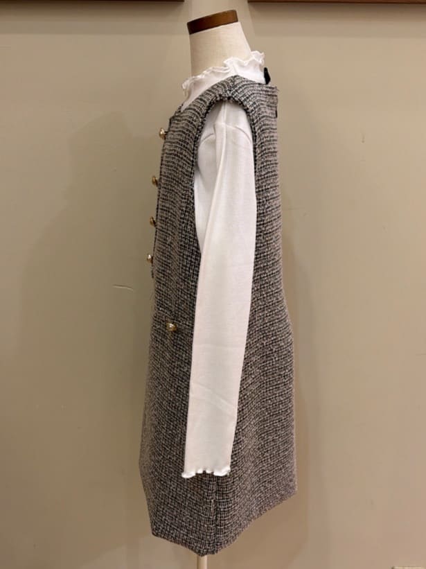 なかひとさんの「SHOO･LA･RUE｜【110-140cm/プチセレ】ツイードジャンパースカート」を使ったコーディネート
