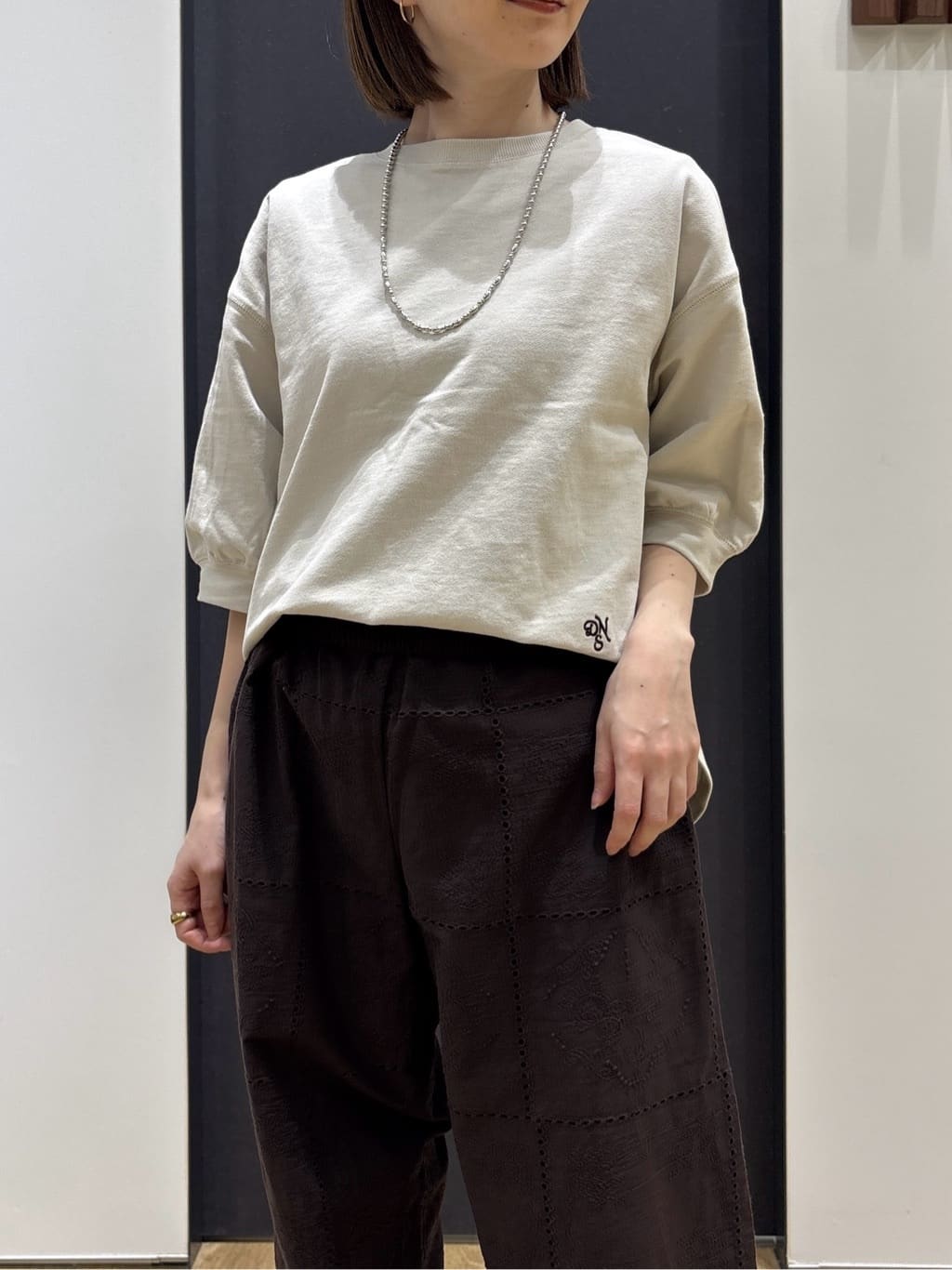 risaさんの「Dessin｜【360度可愛い】バックヘンリーカットソー5分袖」を使ったコーディネート