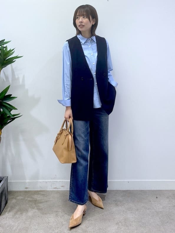 yukaさんの「UNTITLED｜【重ね着レイヤード/スーツブラウス】ファインブロードベーシックシャツ」を使ったコーディネート
