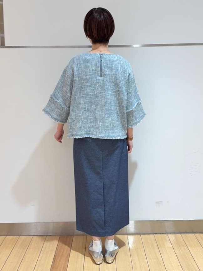 あやさんの「UNTITLED｜【洗える/後ろウエストゴム】オックスアイラインスカート」を使ったコーディネート