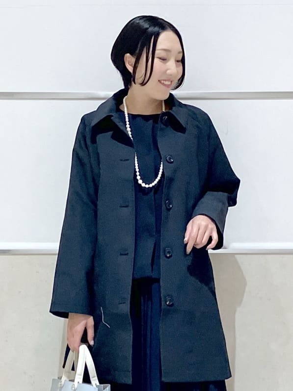 eriko さんの「Dessin｜【花粉ガード/撥水加工/洗える】ステンカラースプリングコート」を使ったコーディネート