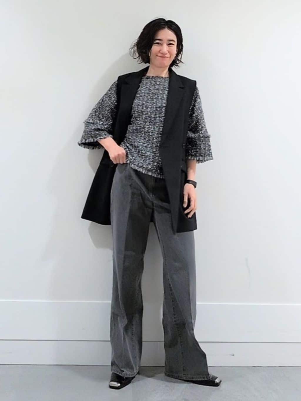 ミズタさんの「UNTITLED｜【セットアップ可/洗える】スラブテーラードカラージレ」を使ったコーディネート
