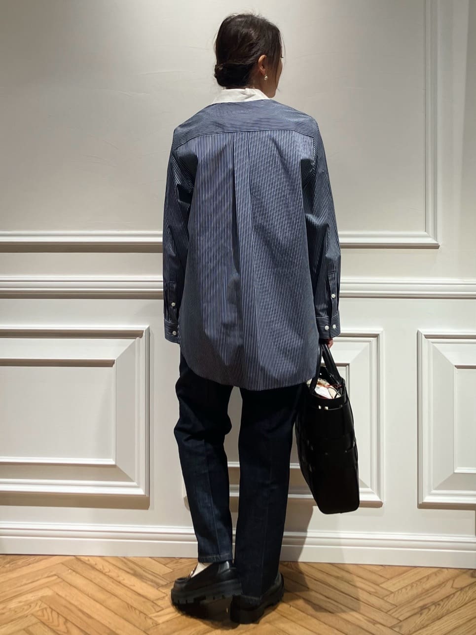 TSUKUIさんの「DRESSTERIOR｜◆【通勤/着映え/ウォッシャブル】オーバーシルエット クレリックシャツ」を使ったコーディネート