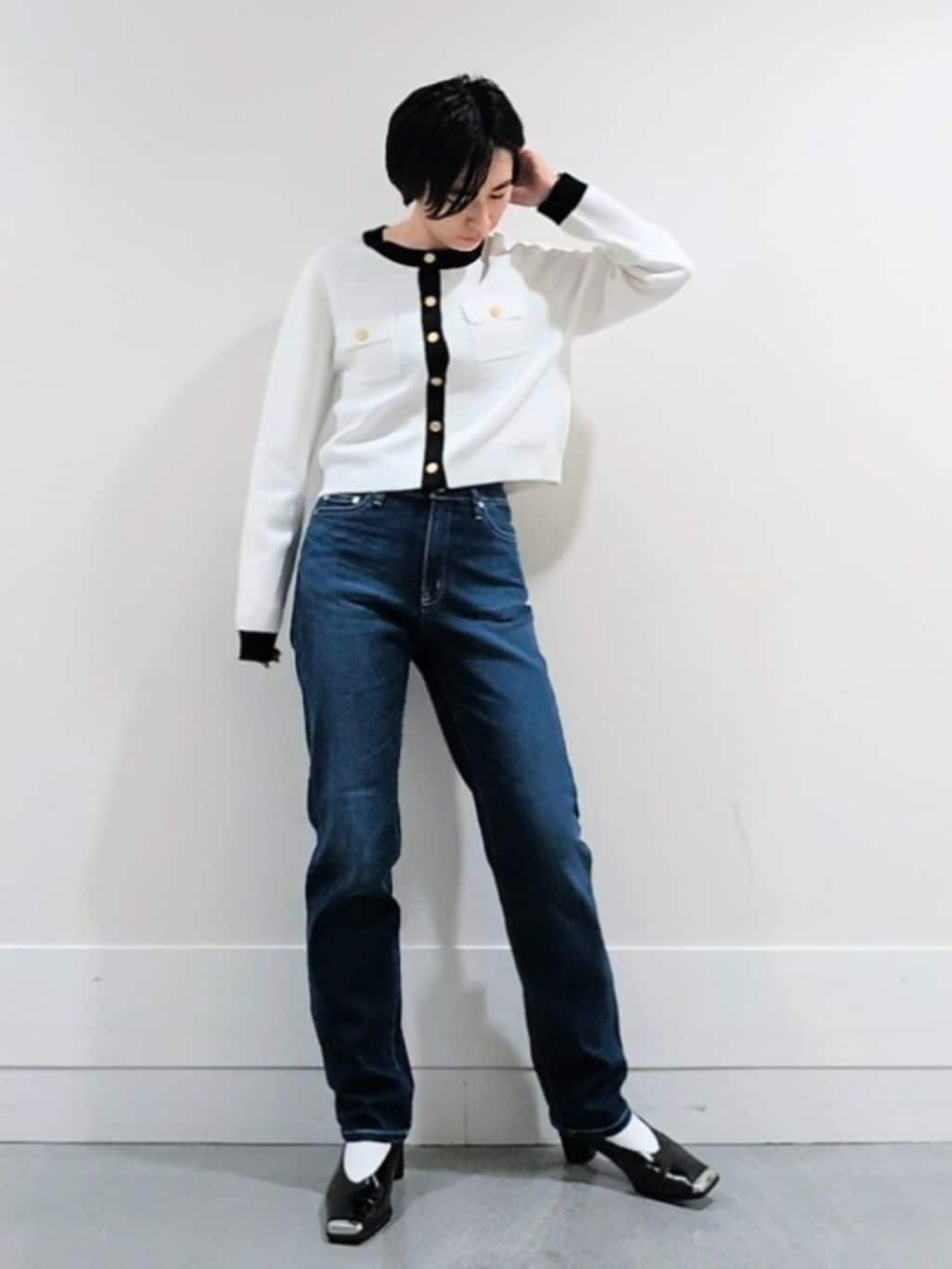 ミズタさんの「UNTITLED｜【古畑星夏さん着用/人気デニム】MAKE&times;DENIMスリムストレート」を使ったコーディネート