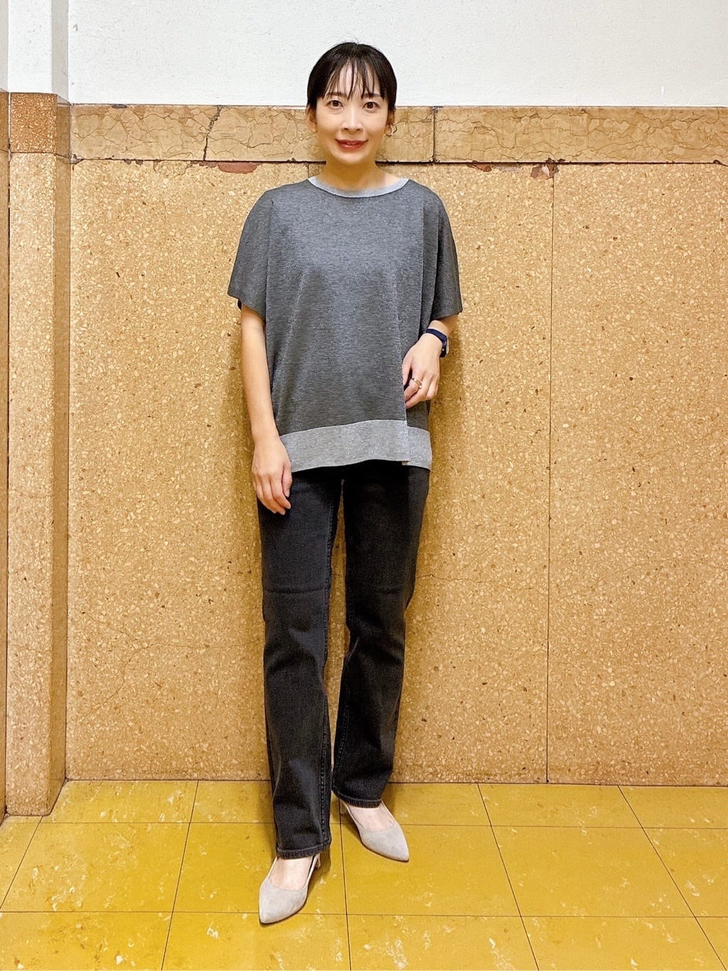 hattoriさんの「INDIVI｜【UVケア／吸汗速乾】凹凸素材ねじり袖トップス」を使ったコーディネート