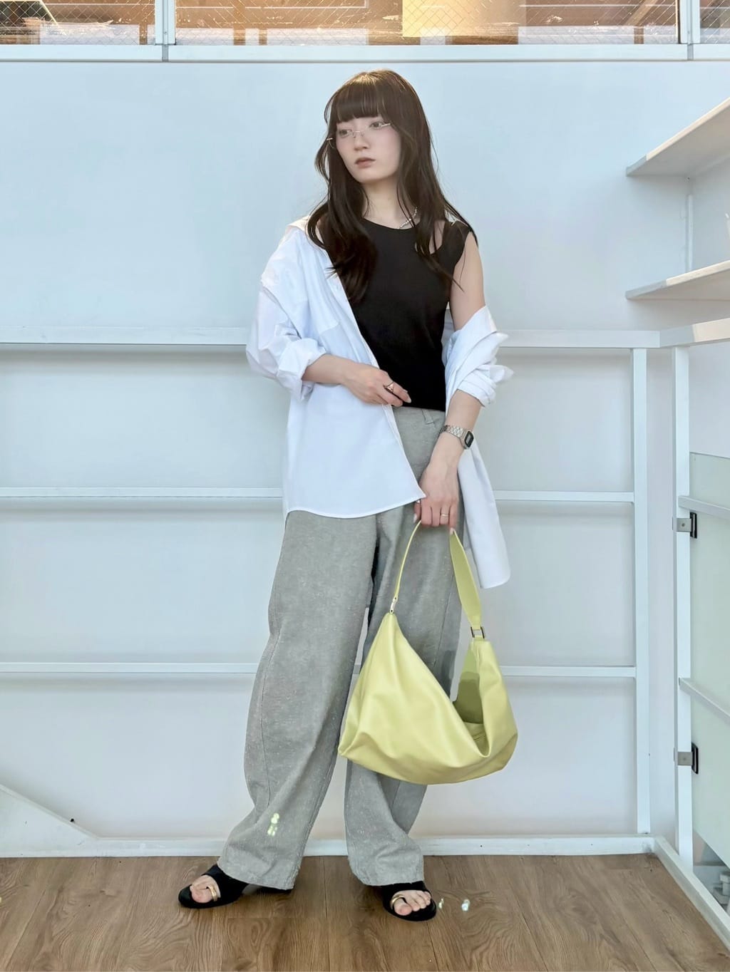 ibukiさんの「INDIVI｜Timeless｜ビッグポケットフォルムシャツ【接触冷感】」を使ったコーディネート