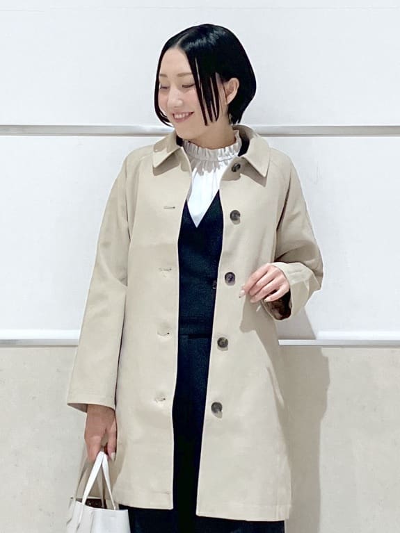 eriko さんの「Dessin｜【花粉ガード/撥水加工/洗える】ステンカラースプリングコート」を使ったコーディネート