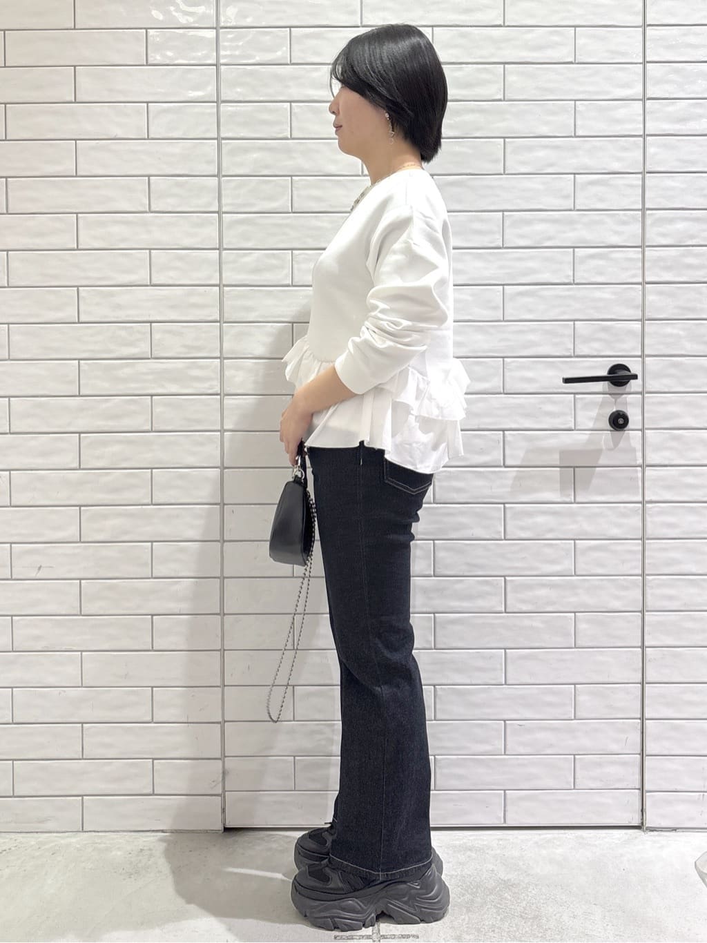 ayumiさんの「OPAQUE.CLIP｜裾フリルドッキングトップス【洗濯機OK】」を使ったコーディネート