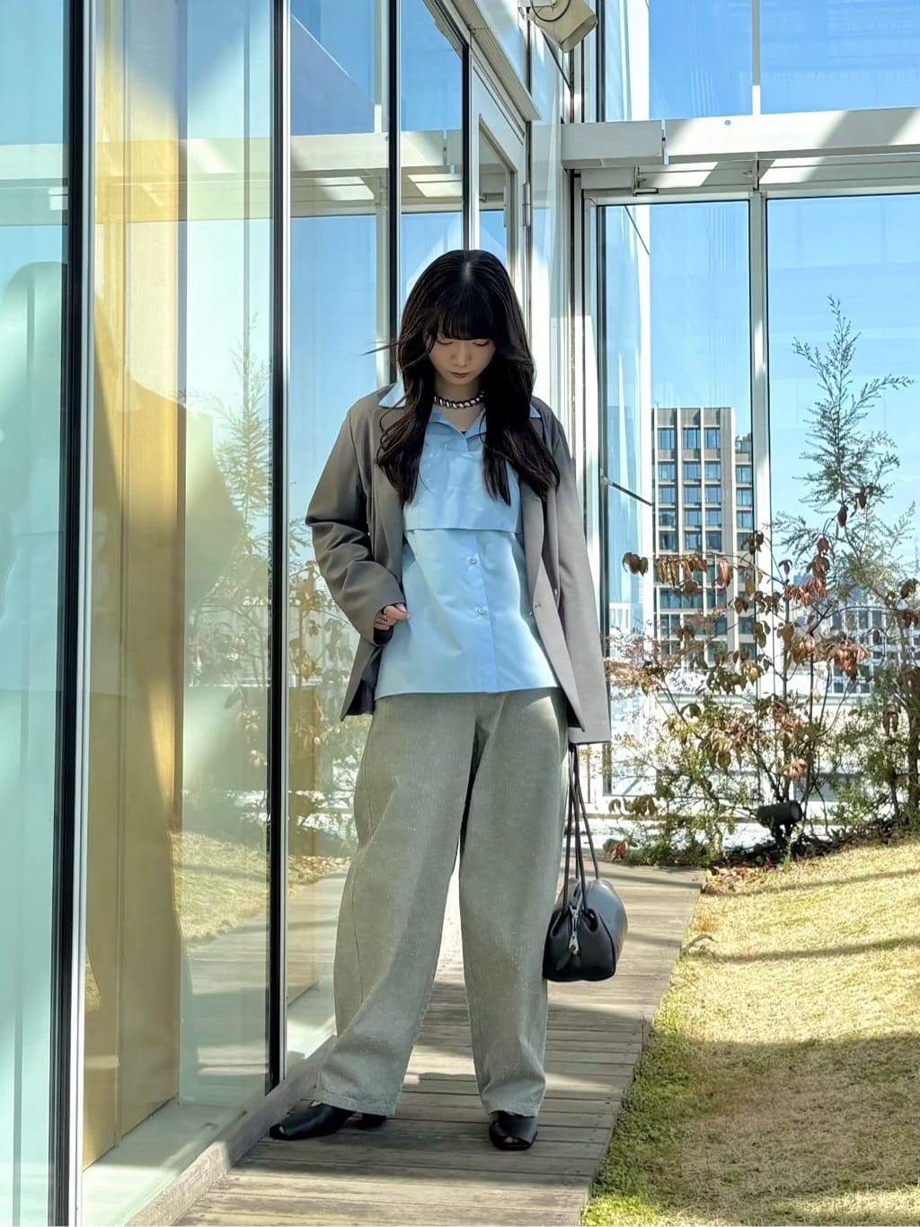 ibukiさんの「INDIVI｜Comfy SET UP｜ダブルブレストイージージャケット【セットアップ対応／通勤／カセット服／接触」を使ったコーディネート