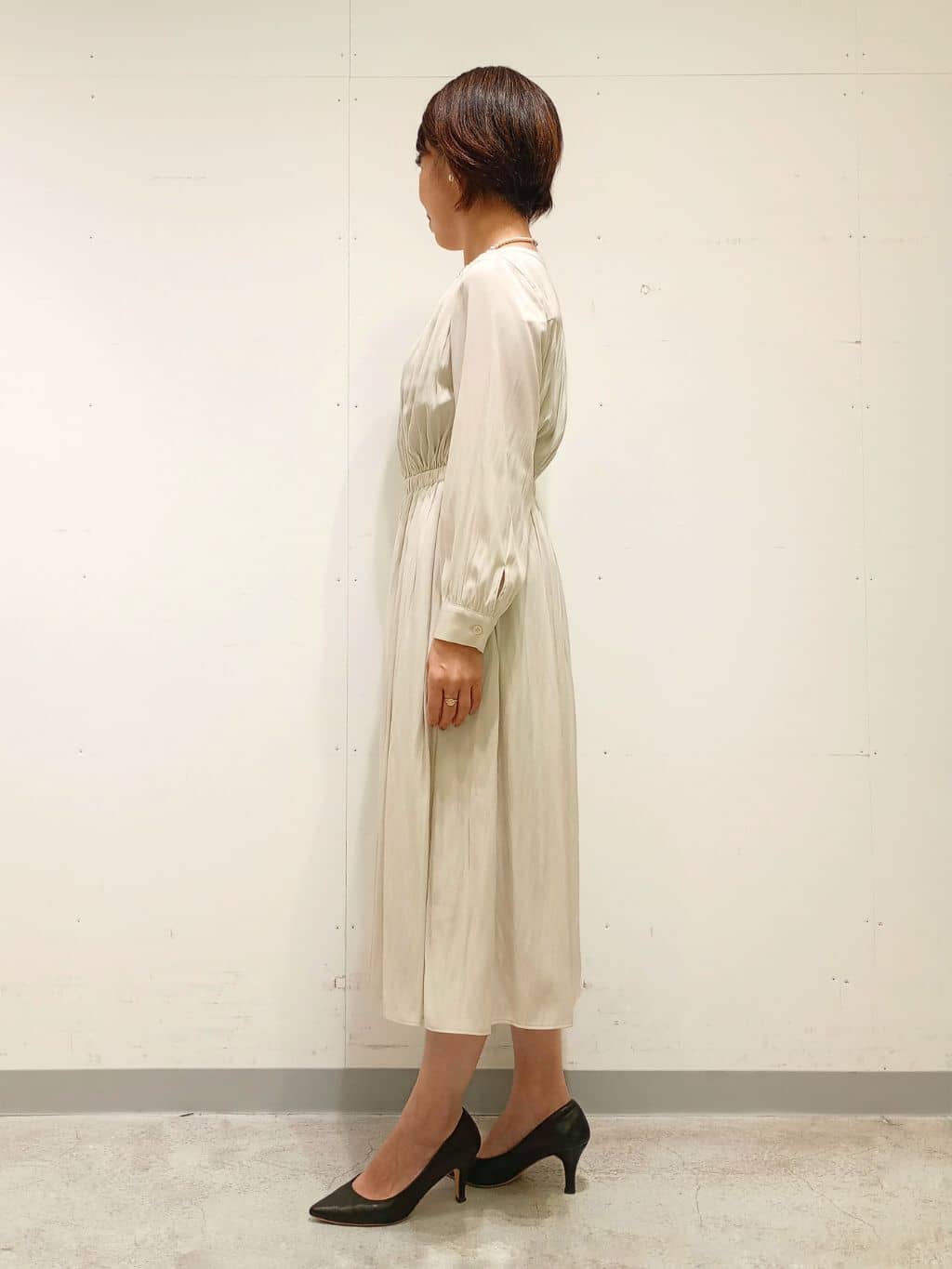 Kさんの「INDIVI｜【洗える】ギャザーフレアワンピース」を使ったコーディネート