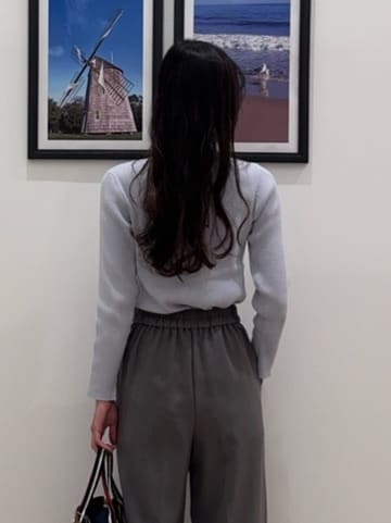 NOZOMIさんの「Dessin｜【洗える】ボートネックリブニット」を使ったコーディネート