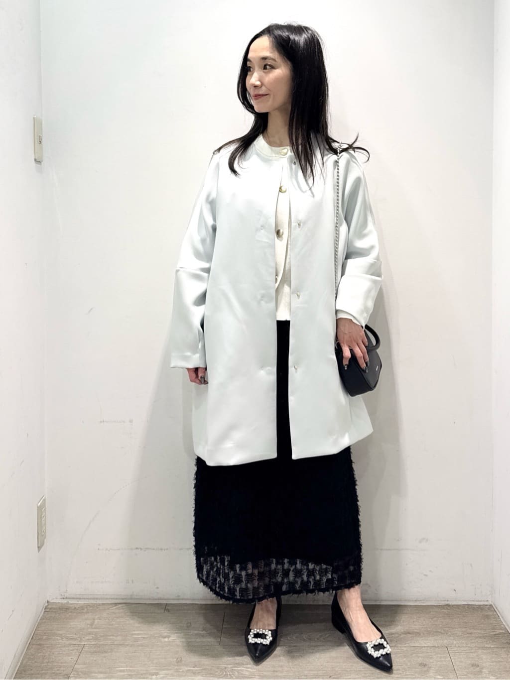 yuicciさんの「OPAQUE.CLIP｜フォルムスリーブミドルコート【洗濯機OK】」を使ったコーディネート
