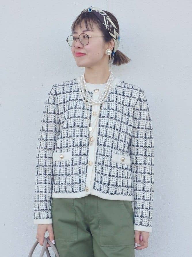 MUTSUKOさんの「UNTITLED｜【TORRAZZO DONNA】ツイードコットンカーディガン」を使ったコーディネート