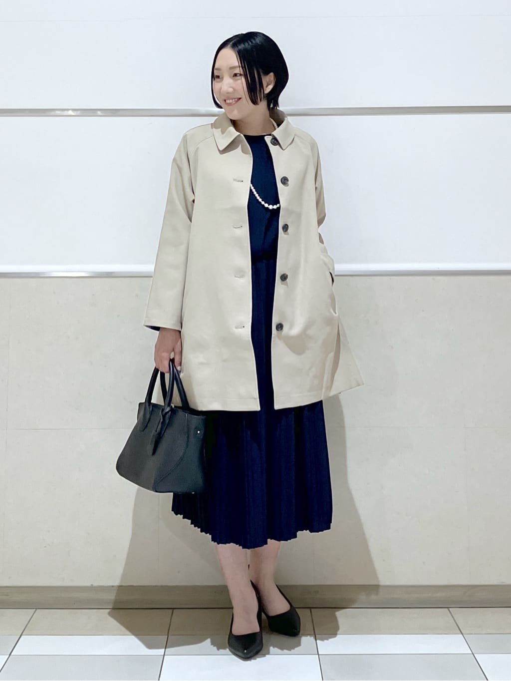 eriko さんの「Dessin｜【花粉ガード/撥水加工/洗える】ステンカラースプリングコート」を使ったコーディネート