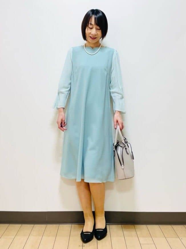 Riiさんの「Reflect｜【SS-4Lサイズ／付属リボン】スリーブデザインジョーゼットワンピース」を使ったコーディネート