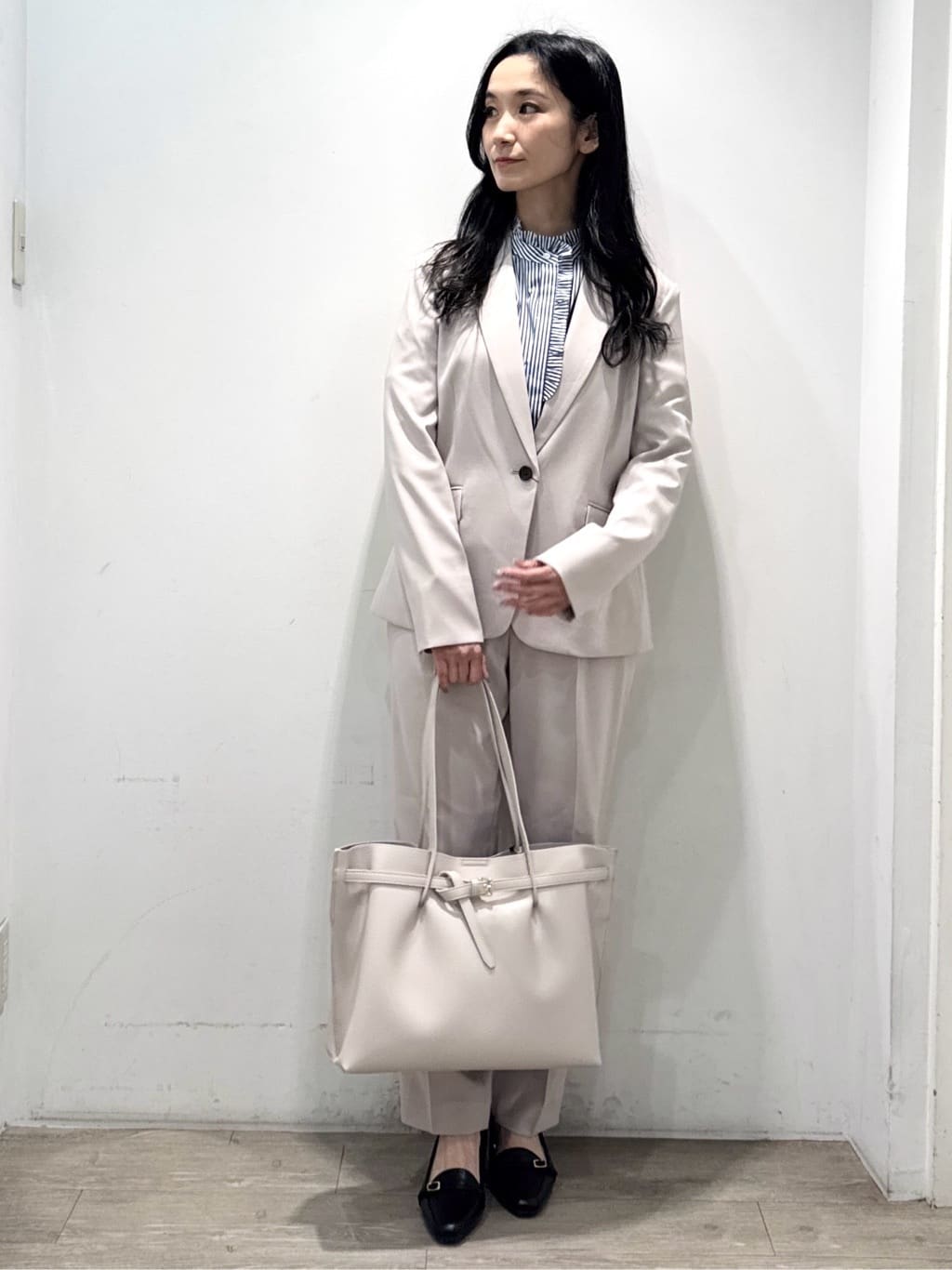 yuicciさんの「OPAQUE.CLIP｜ストレッチテーラードジャケット／セットアップ対応【洗濯機OK】」を使ったコーディネート