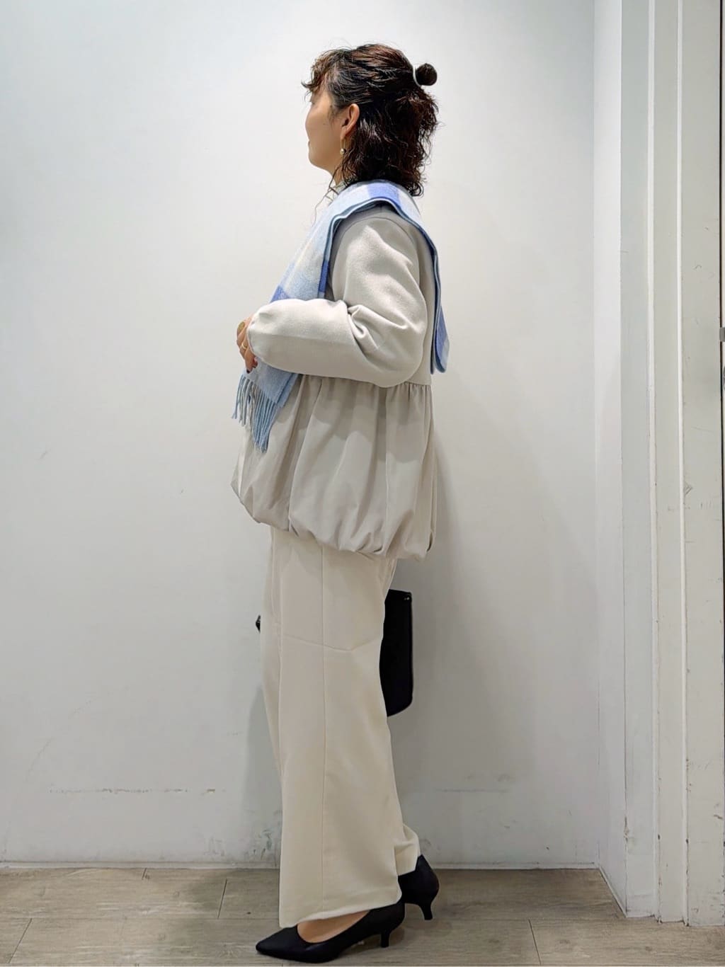 sumicaさんの「OPAQUE.CLIP｜ウールライクペプラムドッキングアウター【洗濯機洗い可】」を使ったコーディネート