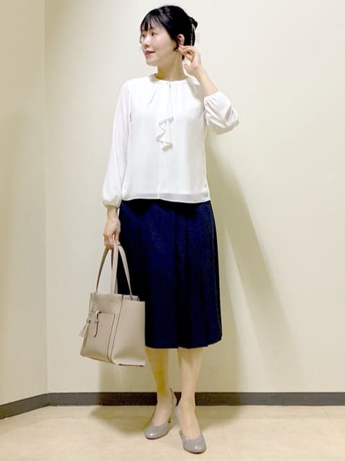  beni_gingerさんの「Reflect｜【UVカット／接触冷感】フロントフリルシフォンブラウス」を使ったコーディネート