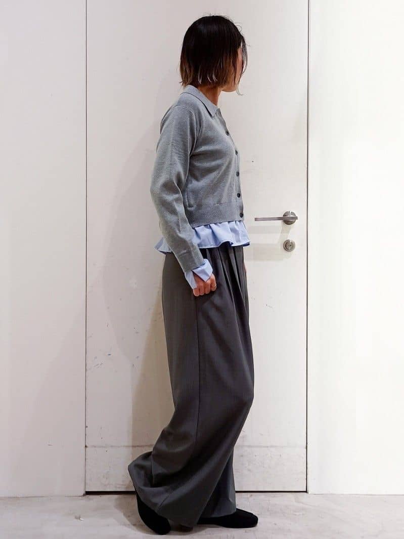 shinkoさんの「OPAQUE.CLIP｜ポロ衿シャツドッキングニット【洗濯機OK】」を使ったコーディネート
