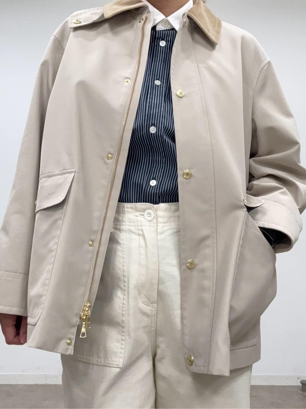 BUNさんの「DRESSTERIOR｜◆【通勤/着映え/ウォッシャブル】オーバーシルエット クレリックシャツ」を使ったコーディネート