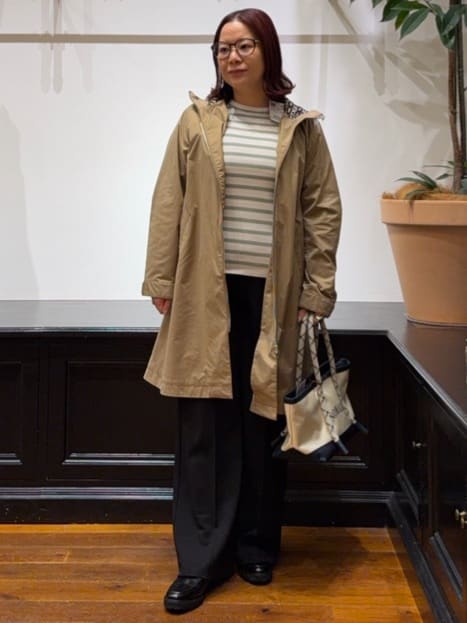 Asamiさんの「DRESSTERIOR｜【ウォッシャブル/撥水素材】撥水フーテッドツイルコート」を使ったコーディネート