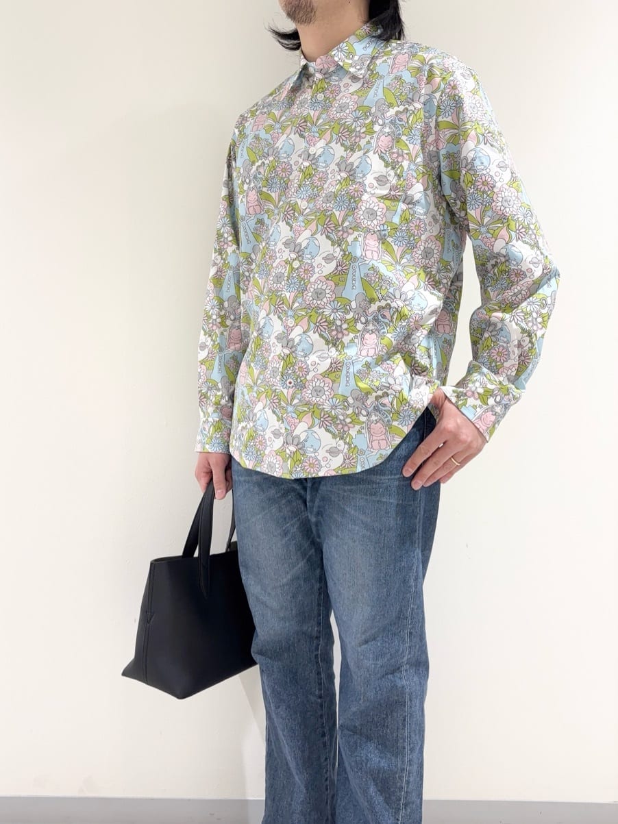 及川さんの「TAKEO KIKUCHI｜【BOWLER HAT LABEL】ビリケンプリント 長袖シャツ」を使ったコーディネート
