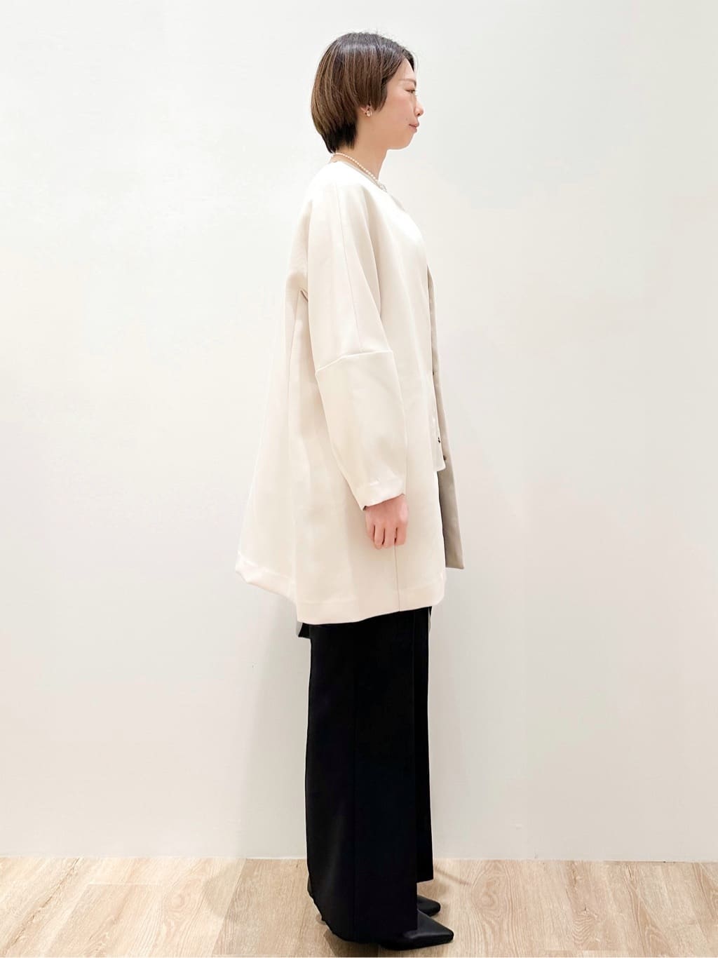 yurieさんの「OPAQUE.CLIP｜フォルムスリーブミドルコート【洗濯機OK】」を使ったコーディネート