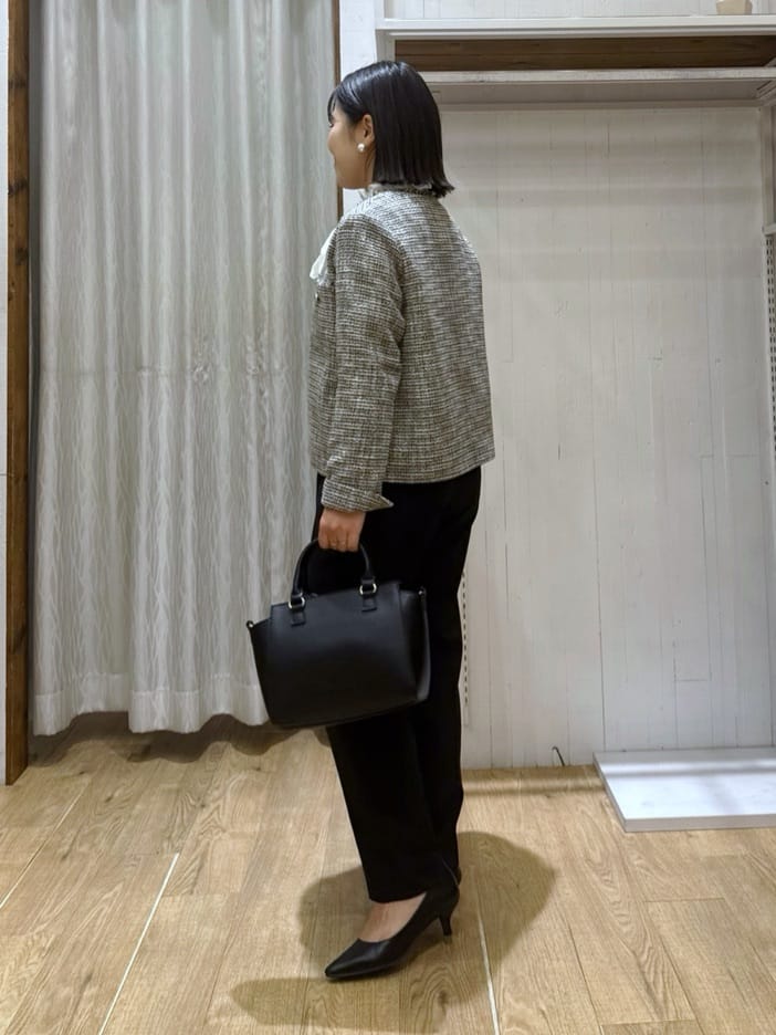 chさんの「THE SHOP TK｜【通勤・セレモニー】ツイードノーカラージャケット」を使ったコーディネート
