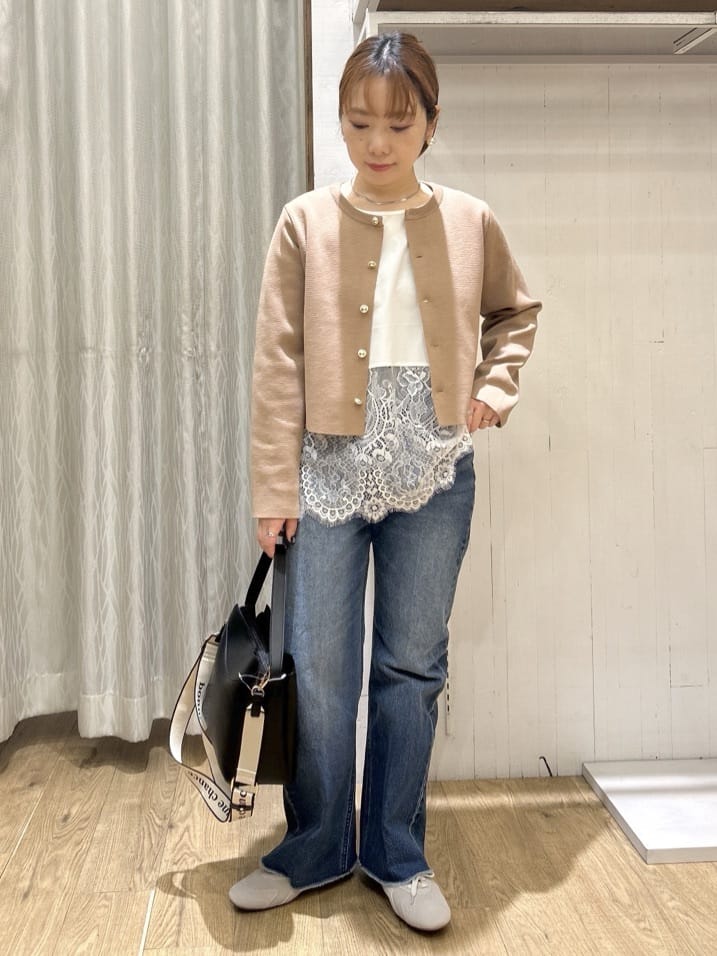 ga_riさんの「THE SHOP TK｜ハーフミラノカーデ」を使ったコーディネート