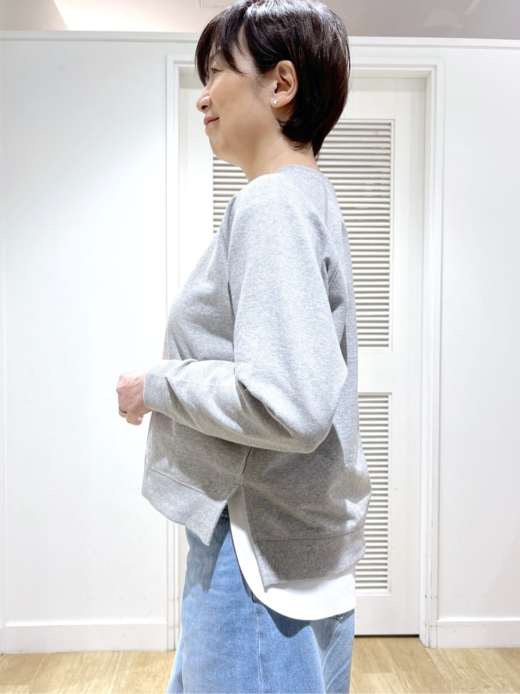 Miyazakiさんの「Dessin｜【体型カバー/レイヤード/洗える】ジョーゼットプルオーバーブラウス」を使ったコーディネート