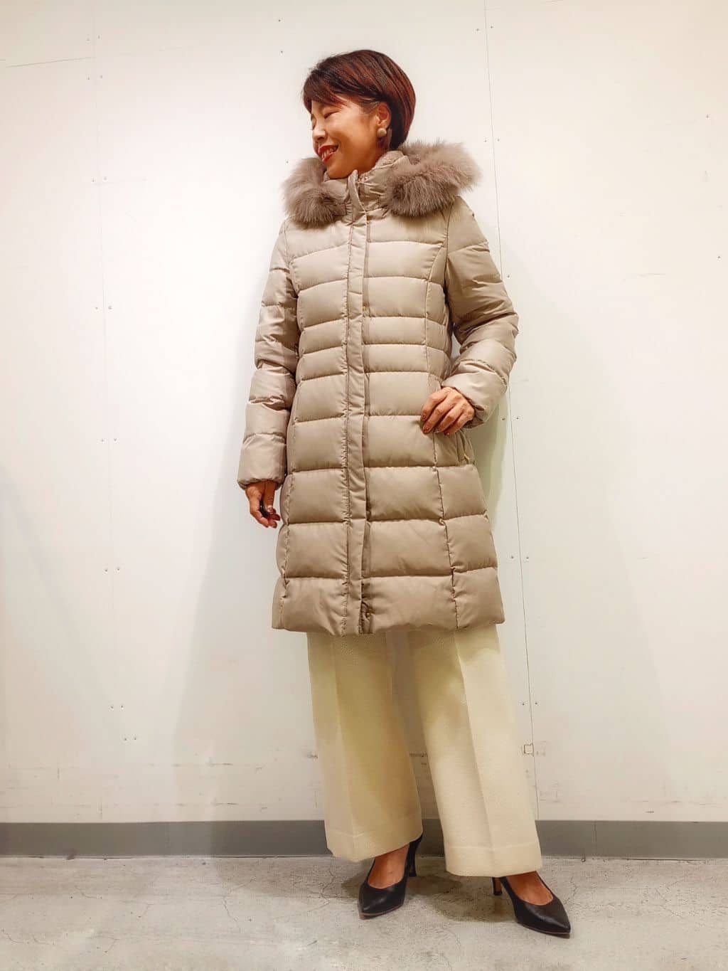 Kさんの「INDIVI｜【名品／撥水／抗菌防臭】ロング丈リサイクルダウンコート」を使ったコーディネート
