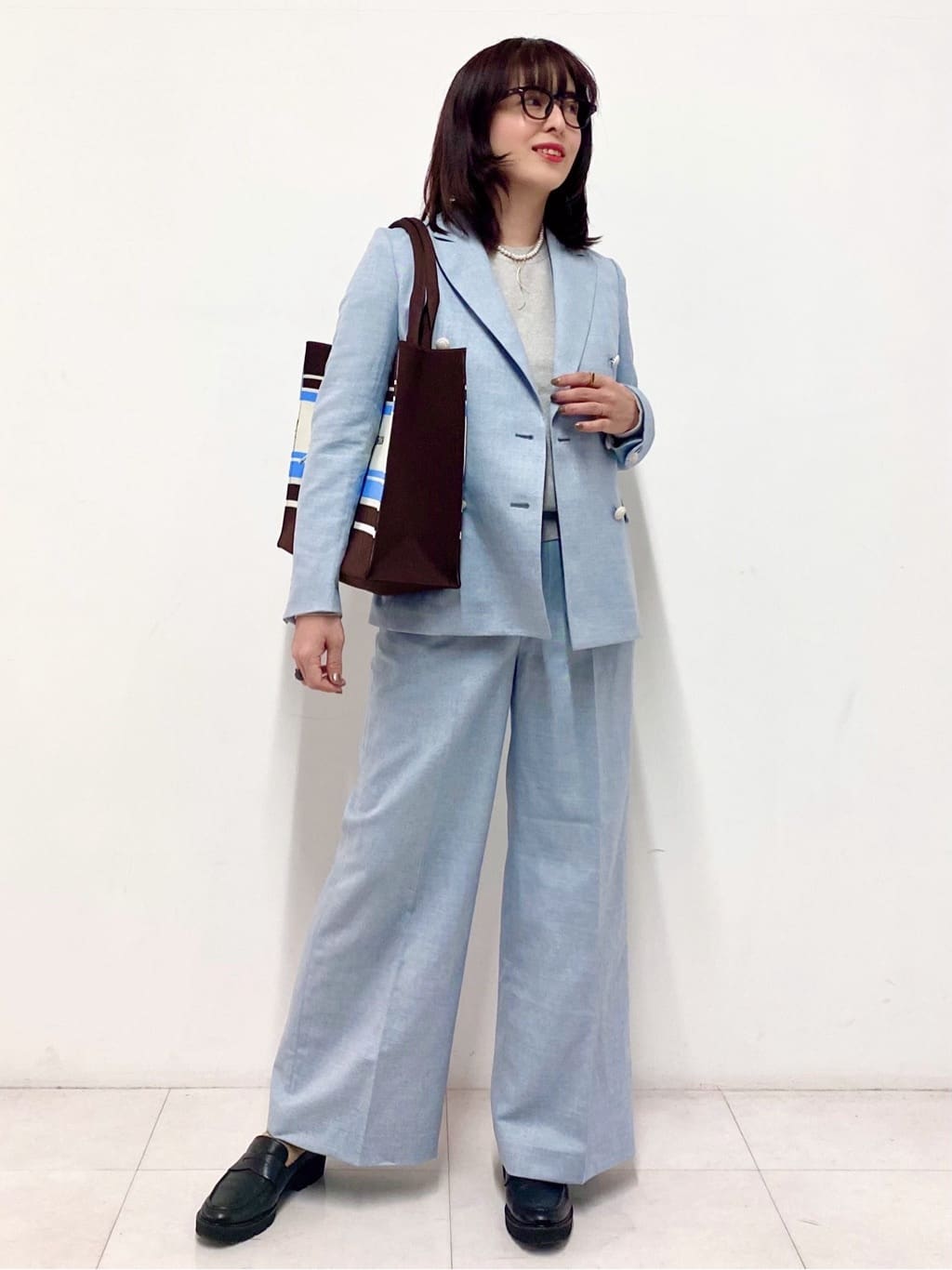 Sawaguchiさんの「DRESSTERIOR｜【セットアップ可】リネンブレンドダブルブレストジャケット」を使ったコーディネート
