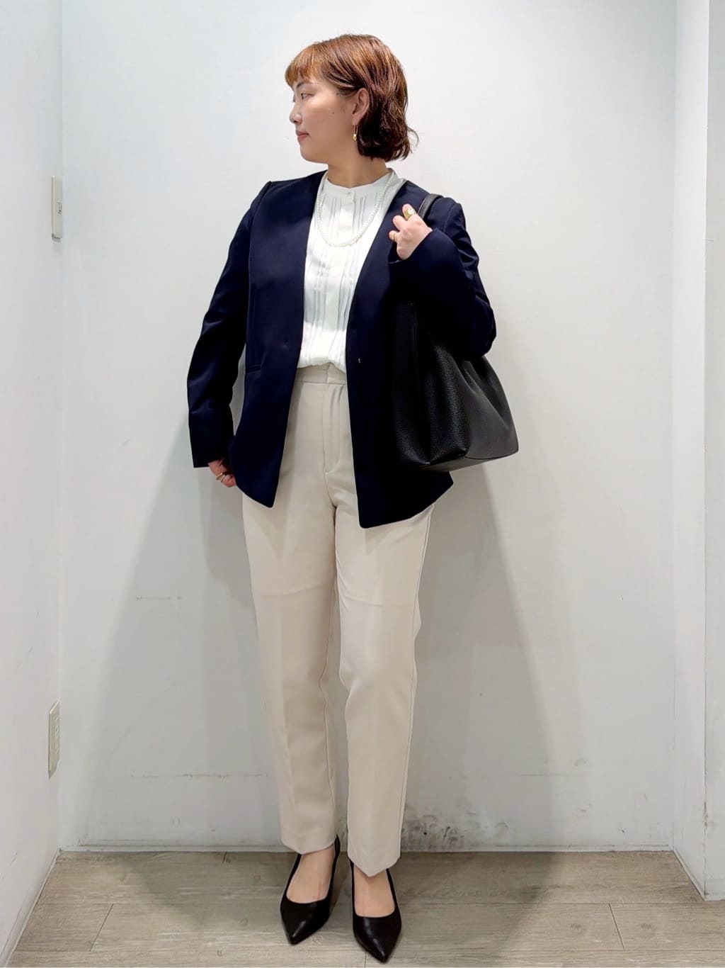 sumicaさんの「OPAQUE.CLIP｜《通勤／セットアップ対応》 Vネックジャケット／ダブルクロス【洗濯機OK】」を使ったコーディネート